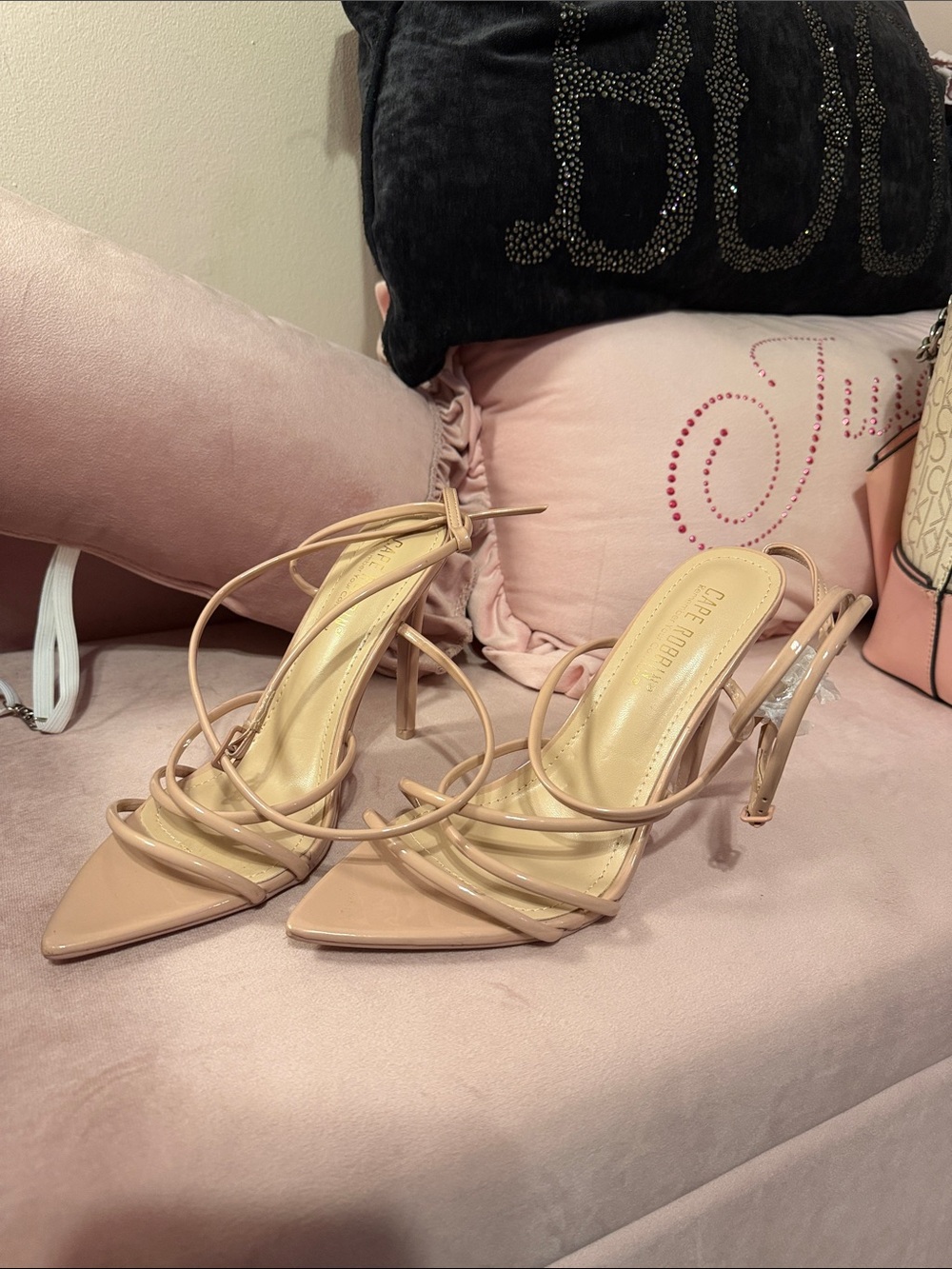 Cape Robbin Blush Nude Strappy Stiletto Heels
